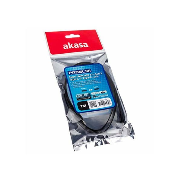akasa akasa typ c til typ c adapterkabel proslim - sort noirCustomisation PC Akasa Typ C til Typ C adapterkabel PROSLIM -