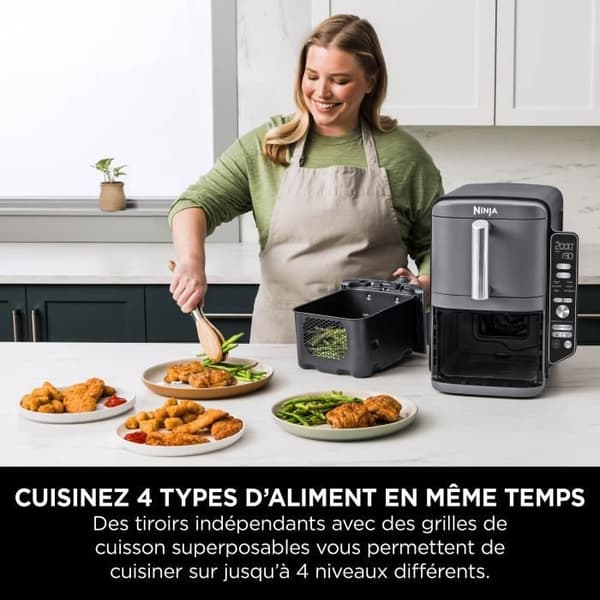 NINJA luftfritösk - Double Stack XL SL400EU - Kapacitet 9,5L - 6 matlagningsprogram - 2470W