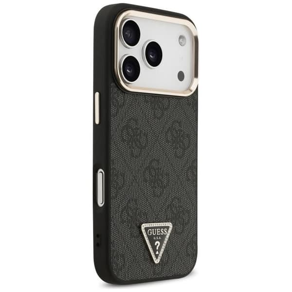 Guess 4G Triangle Logo Cover med MagSafe til iPhone 17 Pro Max Sort Guld