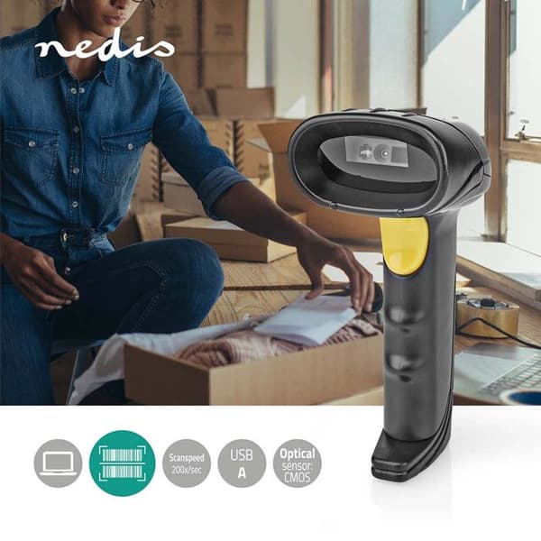 Stregkodescanner - NEDIS - 1D/2D/QR - Kablet - USB - Sort