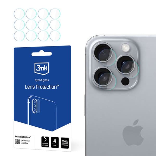 Objektivglas - 3mk - iPhone 16 Pro Max - 4 sæt - Beskyttelse - Fototilbehør