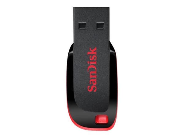 USB nøgle - SANDISK - Cruzer Blade - 128GB - 2.0 - Sort/Rød