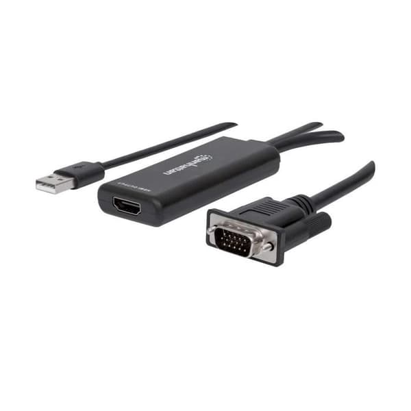MANHATTAN 152426 VGA OG USB TIL HDMI KONVERTER SORT