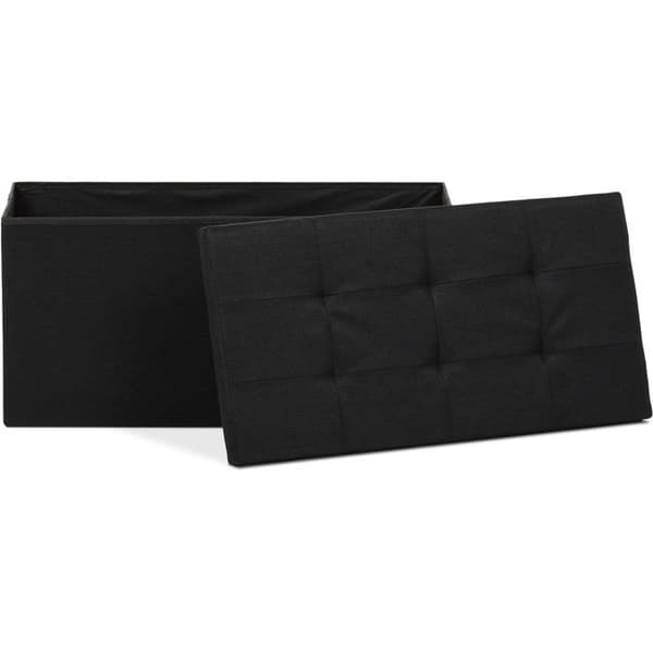 Taburet - TAB - Rektangulær - Sort - Tekstil - 38x38x76 cm