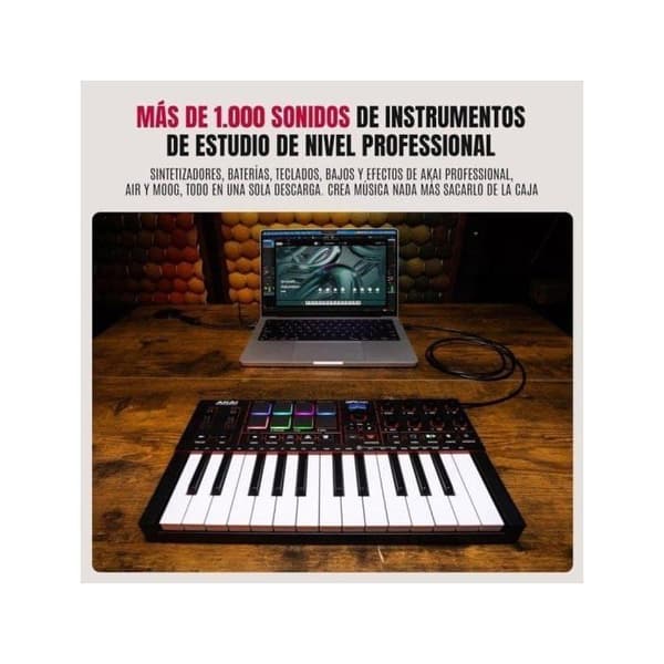 Akai MPK Mini IV MIDI-controller 25 Taster USB-C RGB Pads 8 Tildelbare Knobs