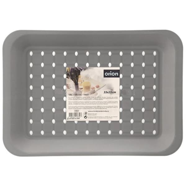 Antiskyddsservisplatta - ORION - 33x23 cm - Grå - Antiskydd - Rektangulär - Profilkant - Mångsidig