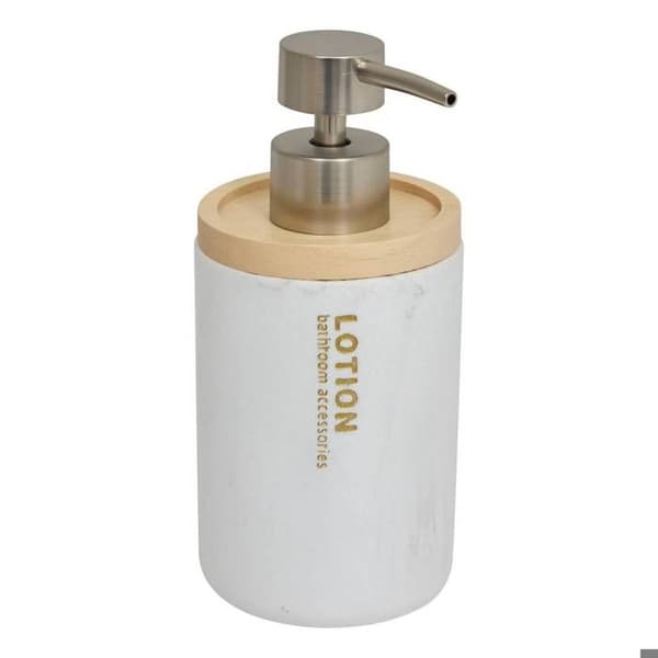 Tvålbehållare 270ml "Léa" vit marmor-effekt - 5 five simply smart
