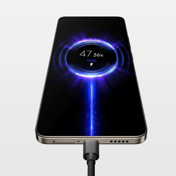 USB-C-kabel - XIAOMI - 6A - 2m - Flätad nylon - Datatransfer