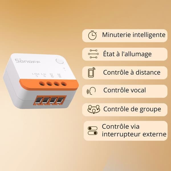 Smart switch - SONOFF - ZBMINIL2 - Zigbee 3.0 - Ingen neutraltråd - Bidirektionell kontroll