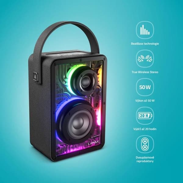 Bluetooth-højttaler - LAMAX - CyberWave1 - 50 W - Bluetooth 5.3 - IPX6