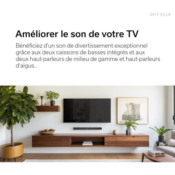 Lydbar - DENON - DHT-S218 - Dolby Atmos - Bluetooth LE - Indbyggede subwoofere