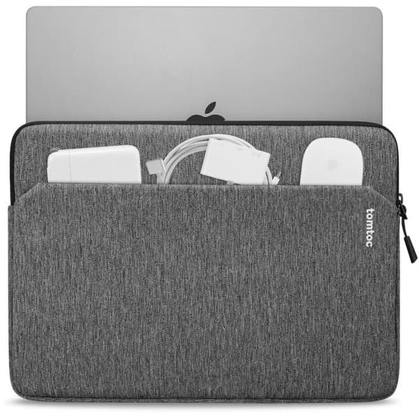 Laptop taske - TOMTOC - MacBook Air/Pro 14" - Vandtæt - Grå - Polyester