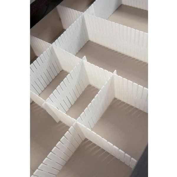 Skuffeseparator - COMPACTOR - Gratis - 6 plader i polystyren - 44xH10 cm - Hvid