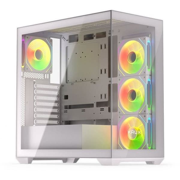 PC-chassi - KRUX - KRXD009 - Vit - Tur - Härdat glas