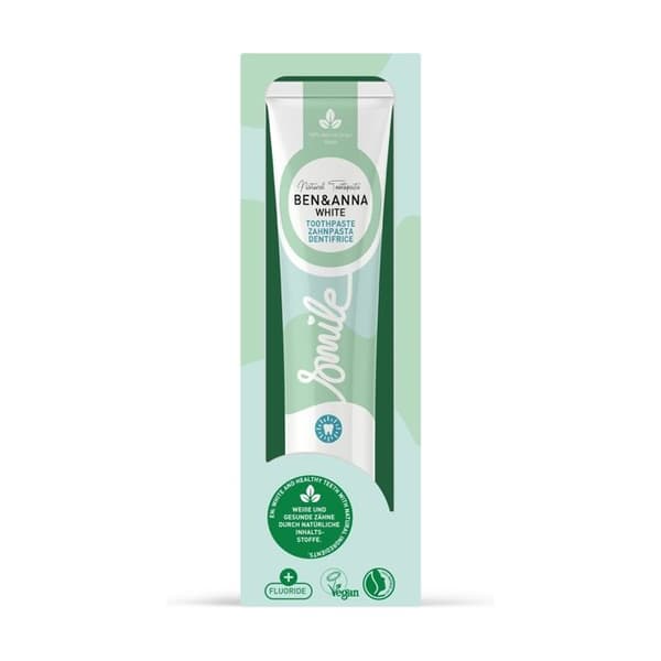 BEN & ANNA - Fluortandkräm vit 75 ml