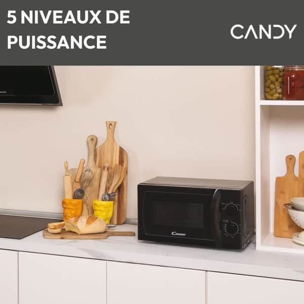 Candy Idea CMW20SMB 700 W 20L Sort mikroovn - Afrimningsfunktion - Glaspladespiller - 5 effekttrin