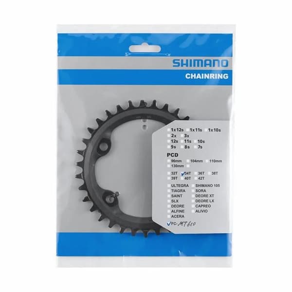 Plateau VTT - SHIMANO - MT610 - Mono 34DTS - D.96 - Sort