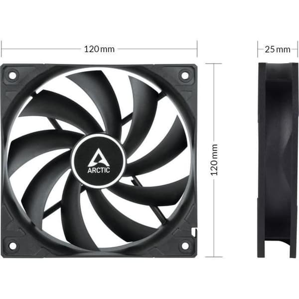 Ventilator - ARCTIC - F12 Silent Black - 120 mm - 37 CFM - 18 dBA