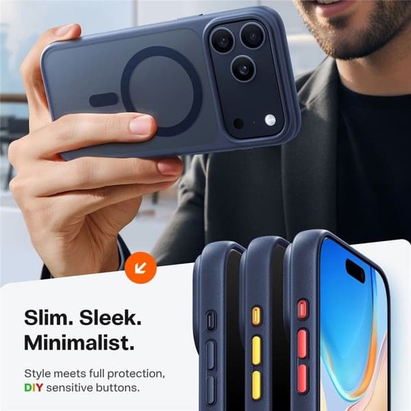 Skal för iPhone 17 Pro - TPU+PC, Mörkblå