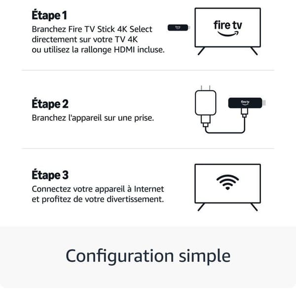 Fire TV Stick 4K Select - AMAZON - 4K opløsning - Bluetooth - Wi-Fi - 8 GB
