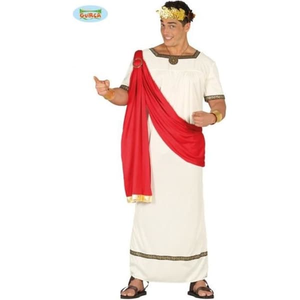 Caesar Kostym - Antik - Polyester - Herr - Vit - One Size