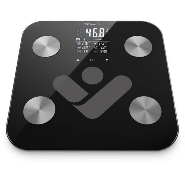 Vægt - TRUELIFE - FitScale W6 BT - 180 kg - Bluetooth - Sort Glas