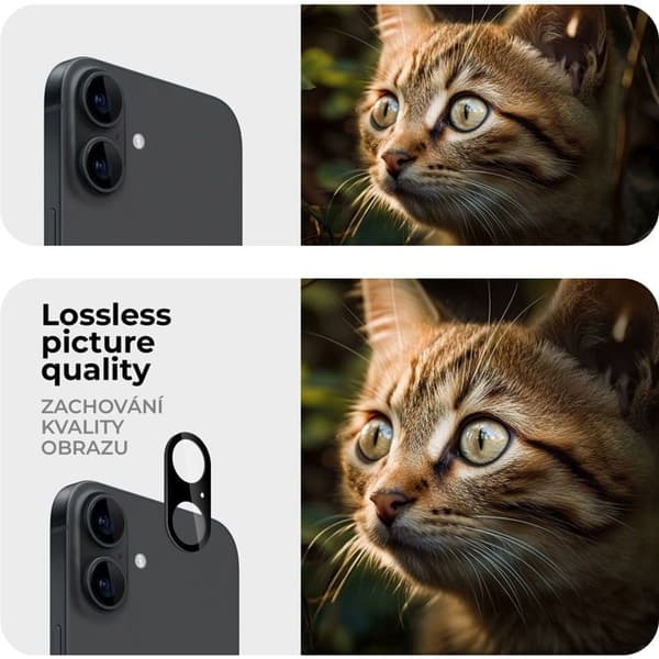 Skyddsglas i härdat glas för iPhone 16 Plus, PRIVACY glas för kamera (Case Friendly)
