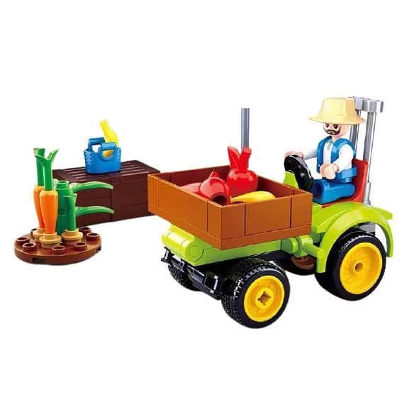 Høsttraktor - Sluban - Town junior - 80 dele - Multifarvet - Fra 6 år