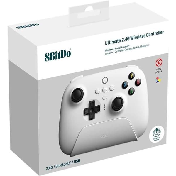 8BitDo Ultimate 2.4G Trådlös HALL EFFEKT - Vit Edition