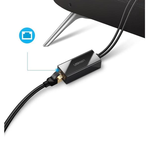 Netværksadapter - UGREEN - USB-Micro-B til RJ45 - 1 m - Sort - Stabil forbindelse