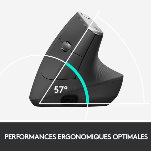 Mus - Trådløs - Logitech - MX Vertikal - Grå