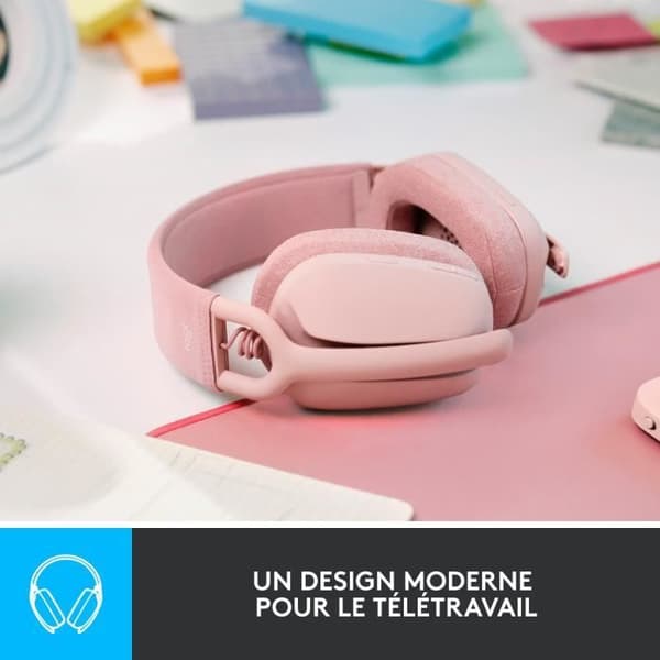 Hörlurar - Trådlösa - Logitech - Zone Vibe 100 - Bluetooth - Störningsskydd - Rosa