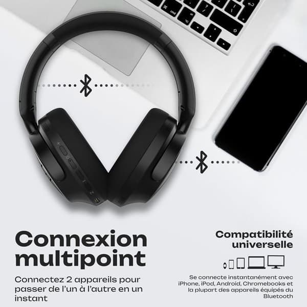 Trådlösa hörlurar - POWERLOCUS - MoonFly ANC - Bluetooth - ANC - Batteritid 60h