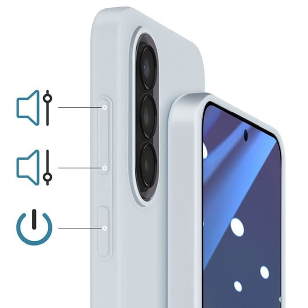 Coque - SAMSUNG - Galaxy A57 - Glat silikone - Hævede kanter - Lys blå