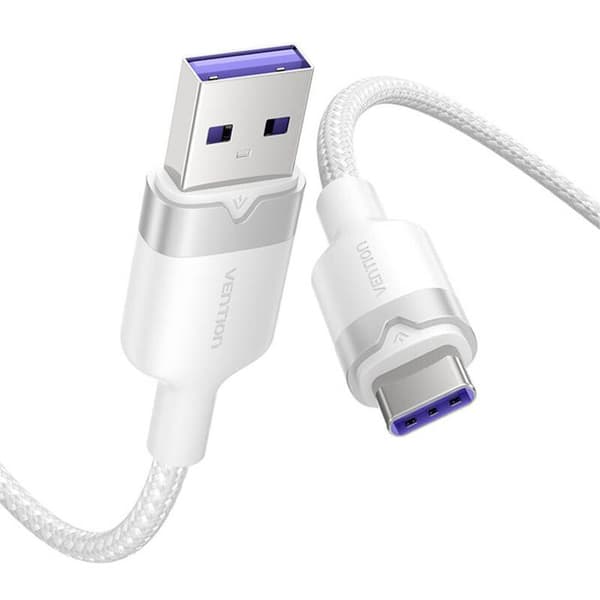 USB 2.0 A till USB-C - VENTION - 6A - Snabbladdning - 2 meter - Vit