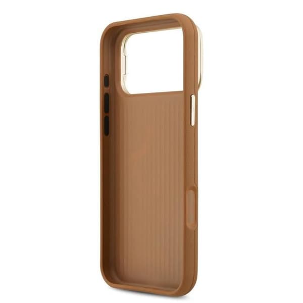 Guess PU Grained 4G Logo Stativ Kamera Ramme Cover til iPhone 17 Pro Max 6.9" Sort