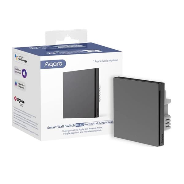 Interrupter - AQARA - H1 EU - Zigbee 3.0 - Utan Neutral - 2 Knappar - Grå