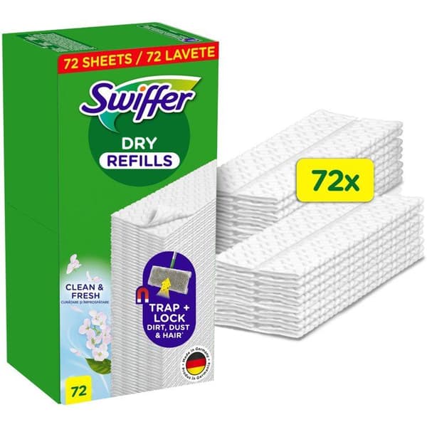 Swiffer golvmopp ersättningstorkar, 72 st