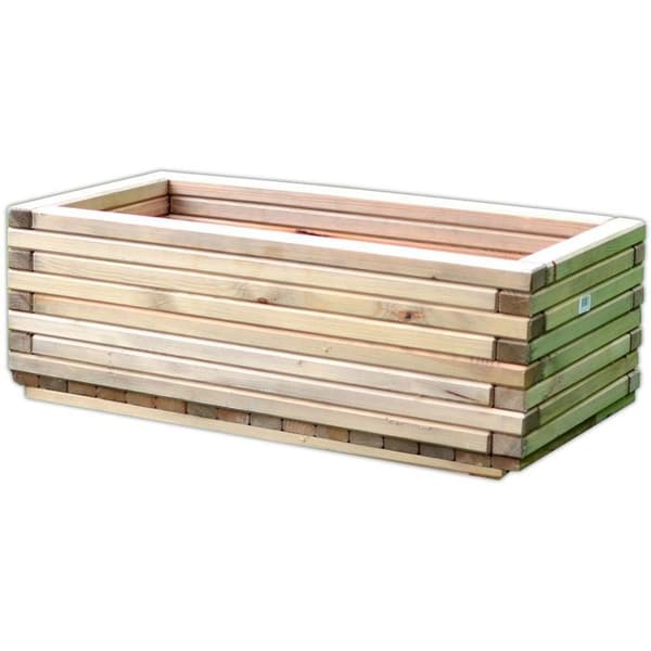 Blomkruka - ROJAPLAST - Rektangulär - Trä - 30x80 cm - Brun