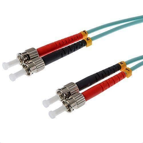 Fiberoptisk kabel - Helos 3m OM3 ST - ST Han/Han stik - Multi-mode - Turkis