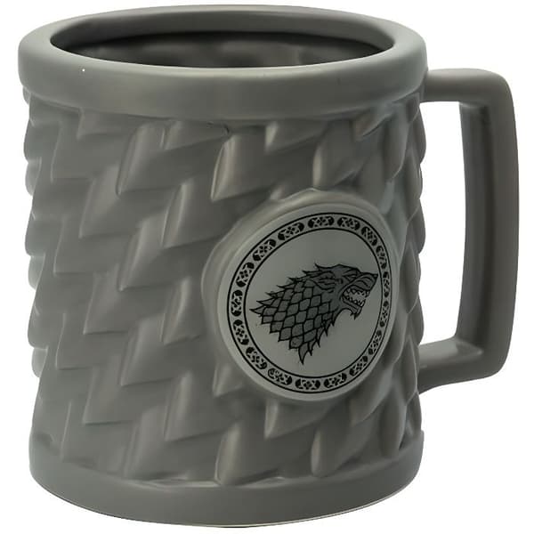 Mugg 3D - GAME OF THRONES - Stark - 500ml - Grå - Diskmaskin kompatibel