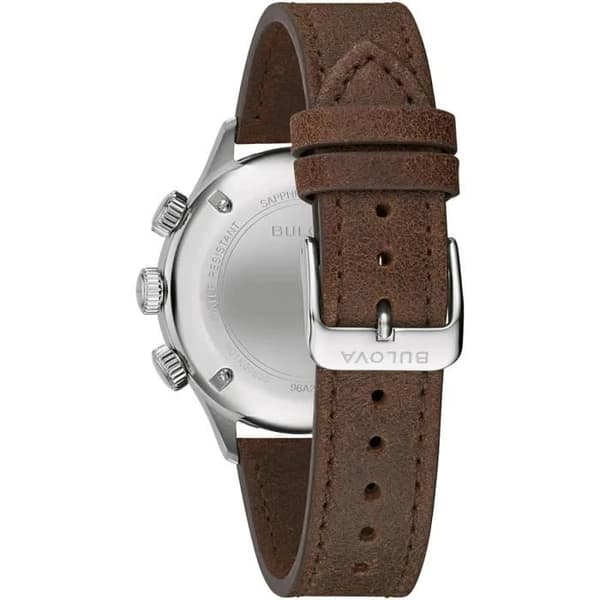 Ur - BULOVA - 96A245 - Mekanisk - Sort - Brun Læder