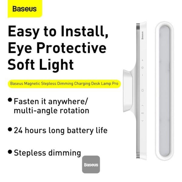 LED-lampe - BASEUS - Magnetisk - Genopladelig USB - Batteritid 24 timer - Moderne design