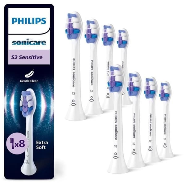 Sæt af 8 børstehoveder - PHILIPS - HX6058/87 - S2 hvid