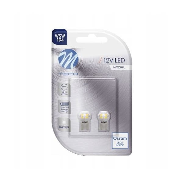 2 LED ampuller vit T10 W5W 4xSMD3528 12V 0.32W
