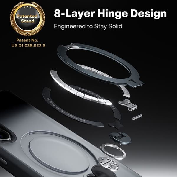 Coque Torras Ostand Spin MagSafe Serie til Samsung Galaxy S26 - Sort