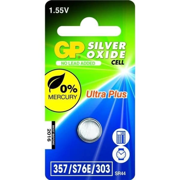 GP Batterier sølv Knapcelle batteri Gp D357 - SR44