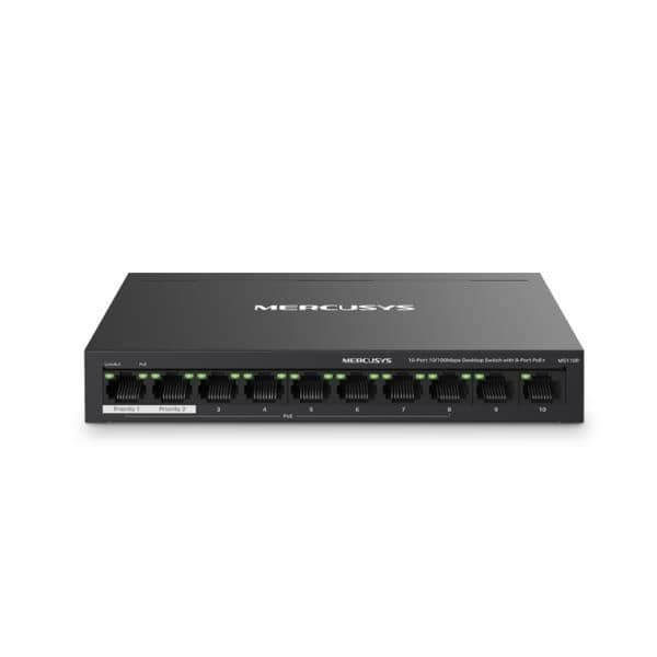 Switch - MERCUSYS - MS110P - 10 porte - Power over Ethernet (PoE) - Administreret