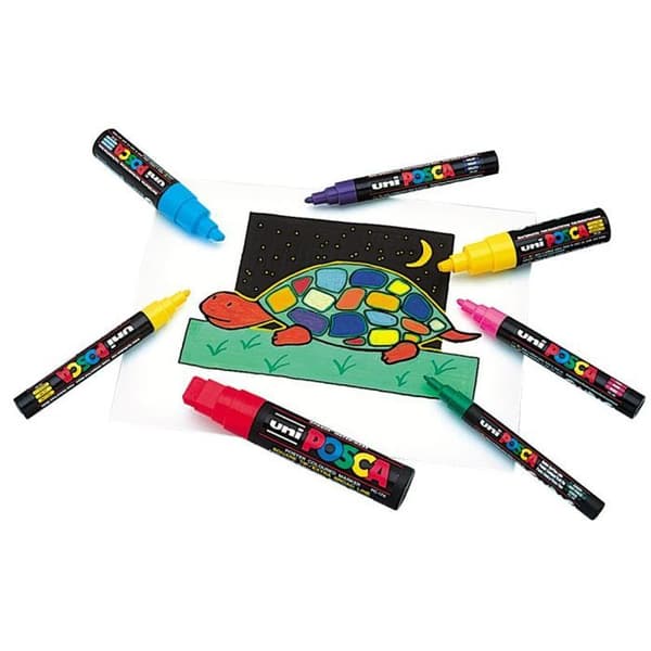 Sort malermarker - POSCA - Medium keglepointe - Stregbredde 1,8–2,5 mm - Vandbaseret maling