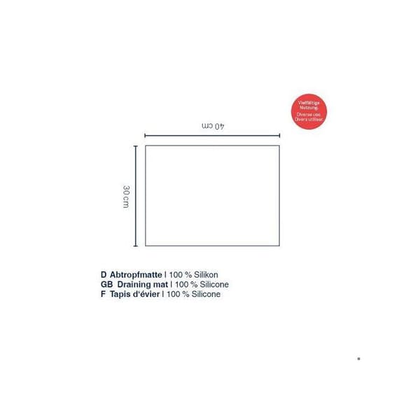 Egouttoir Rena silikone sort 40x30x0,6cm